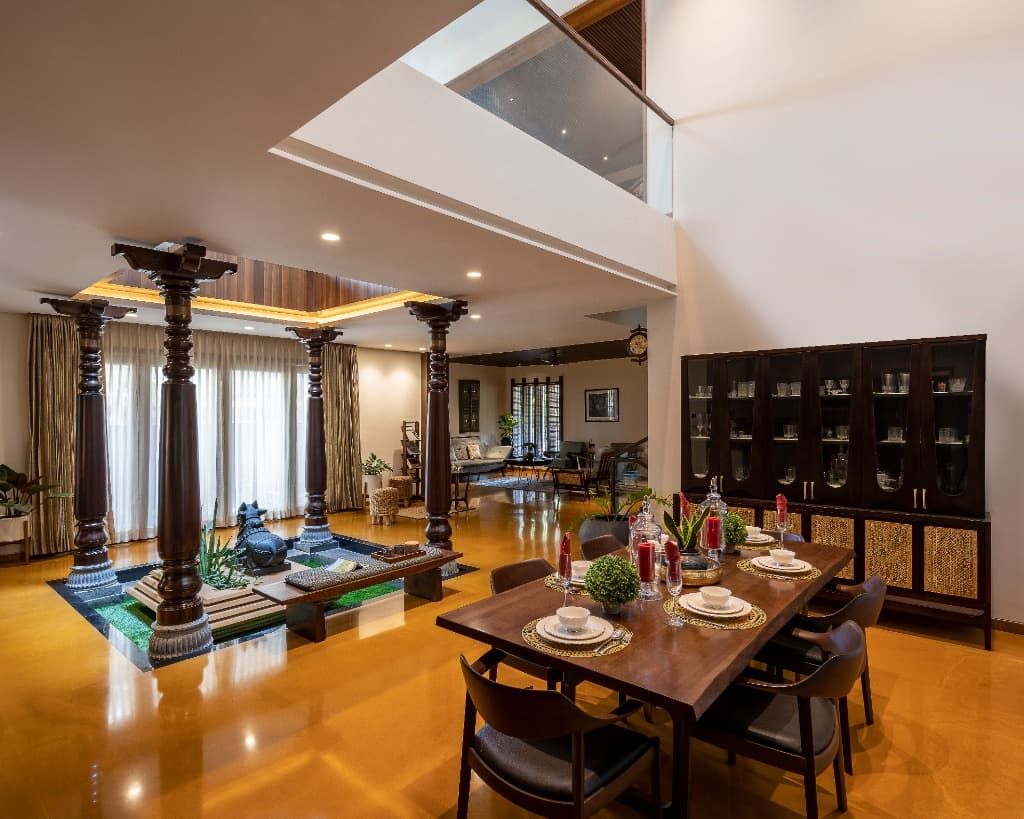 Double-Height Dining & Hand-Carved Mandapa