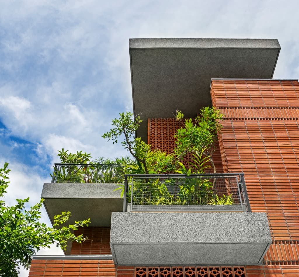 Terracotta Jali Geometric Screen & Brick Facade