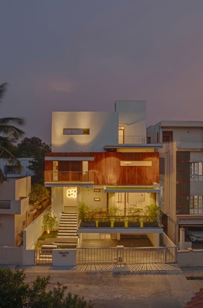 House in the Air Elevated Dusk Elevation