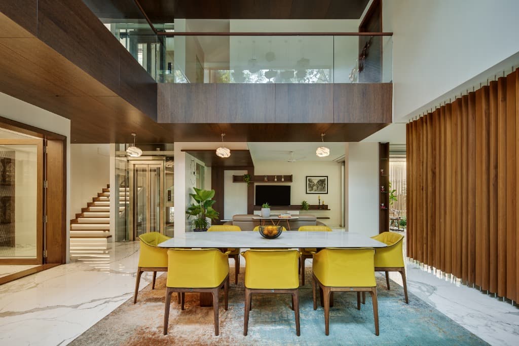 Dining Suite, Glass Elevator & Floating Stair