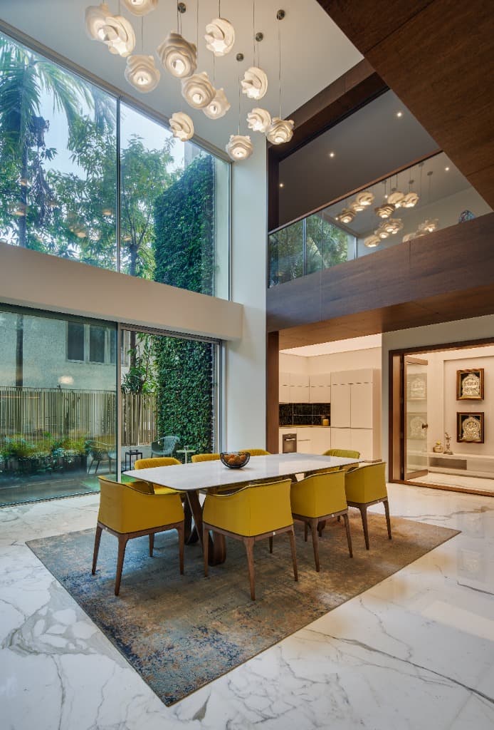 Double-Height Curtain Wall & Living Wall Garden