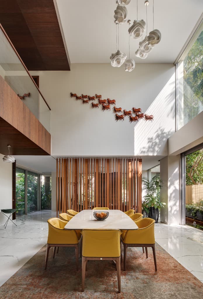 Double-Height Dining Atrium & Relief Art