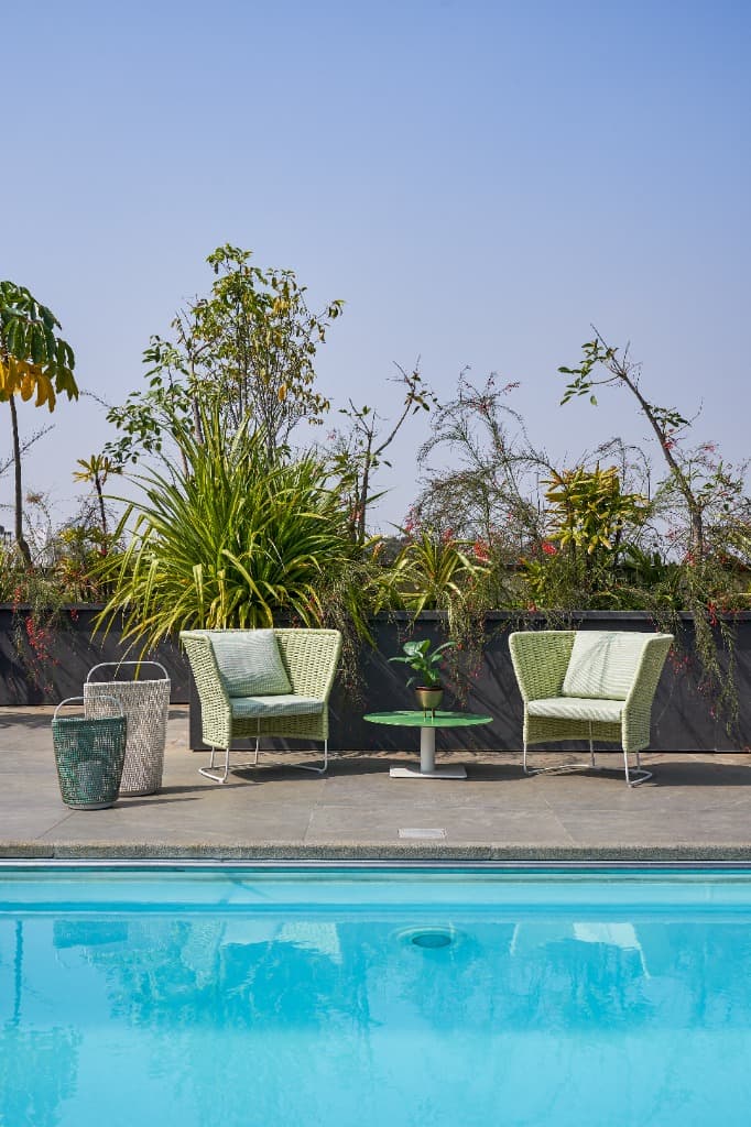 Poolside Solarium & Wicker Armchairs