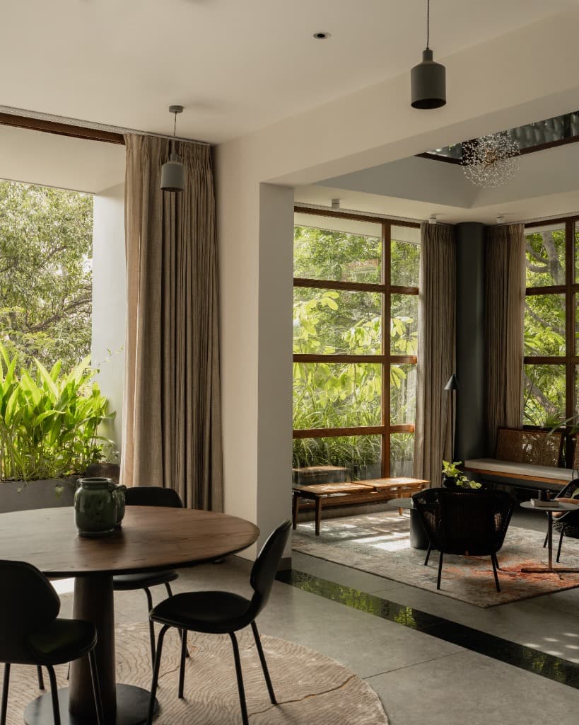 Sunlit Dining Salon & Garden-Facing Windows