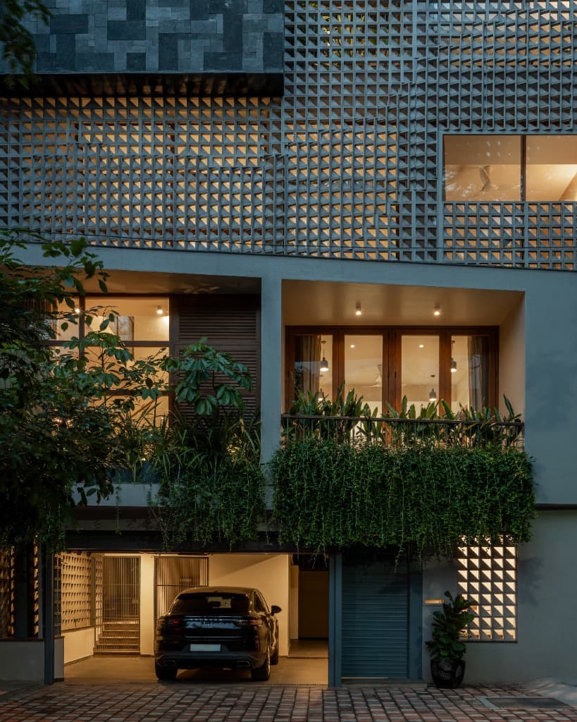Ground Carport & Overflowing Balcony Planters