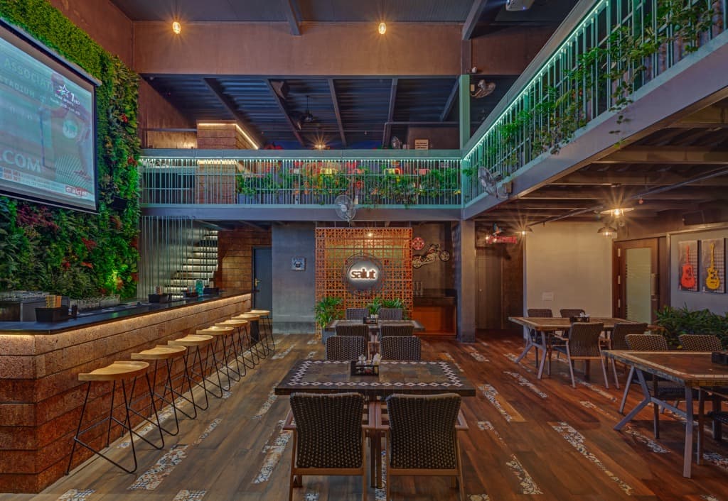 Terracotta Jali & Staircase Dining Perspective