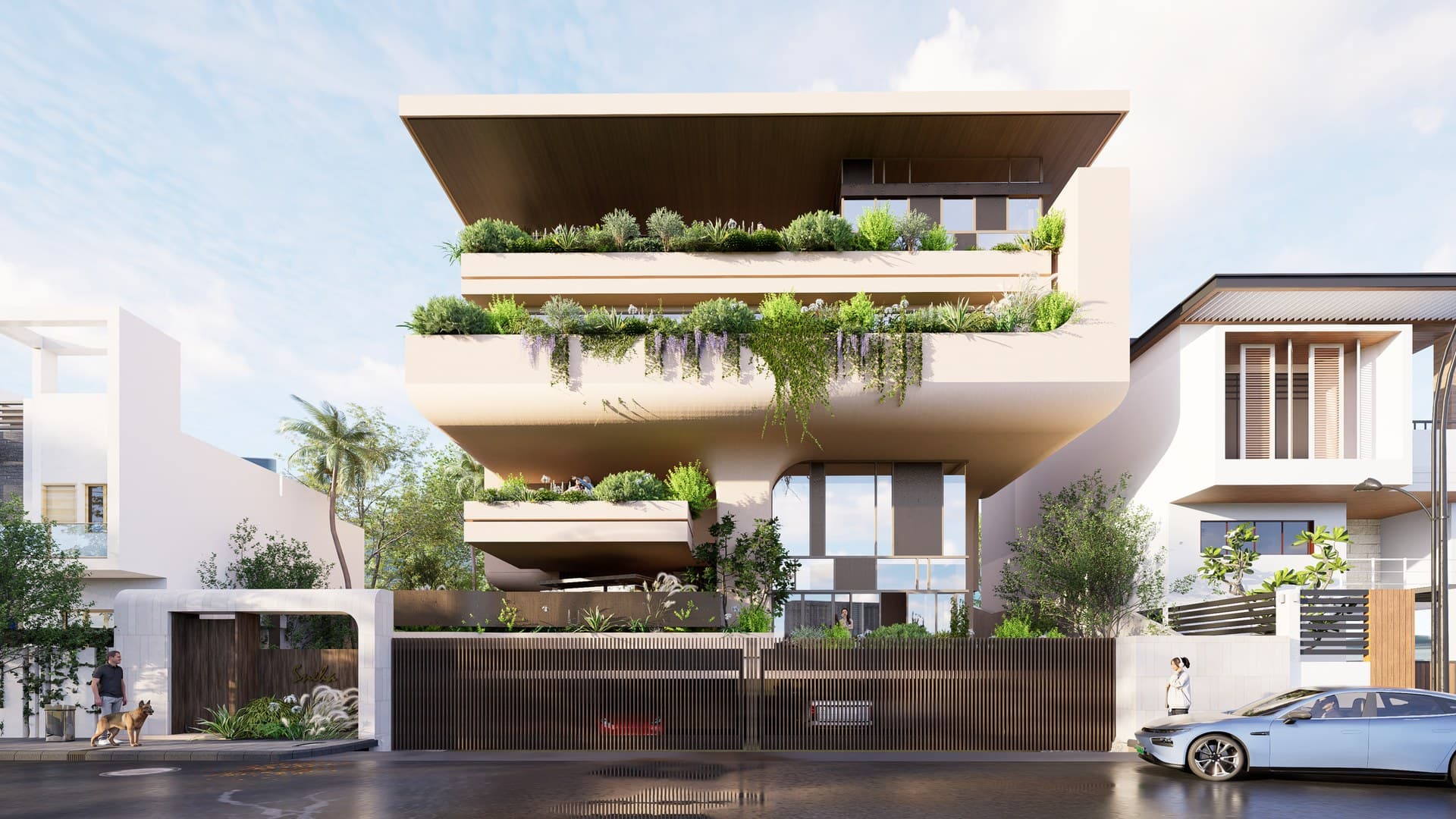 Contemporary modern facade detailing